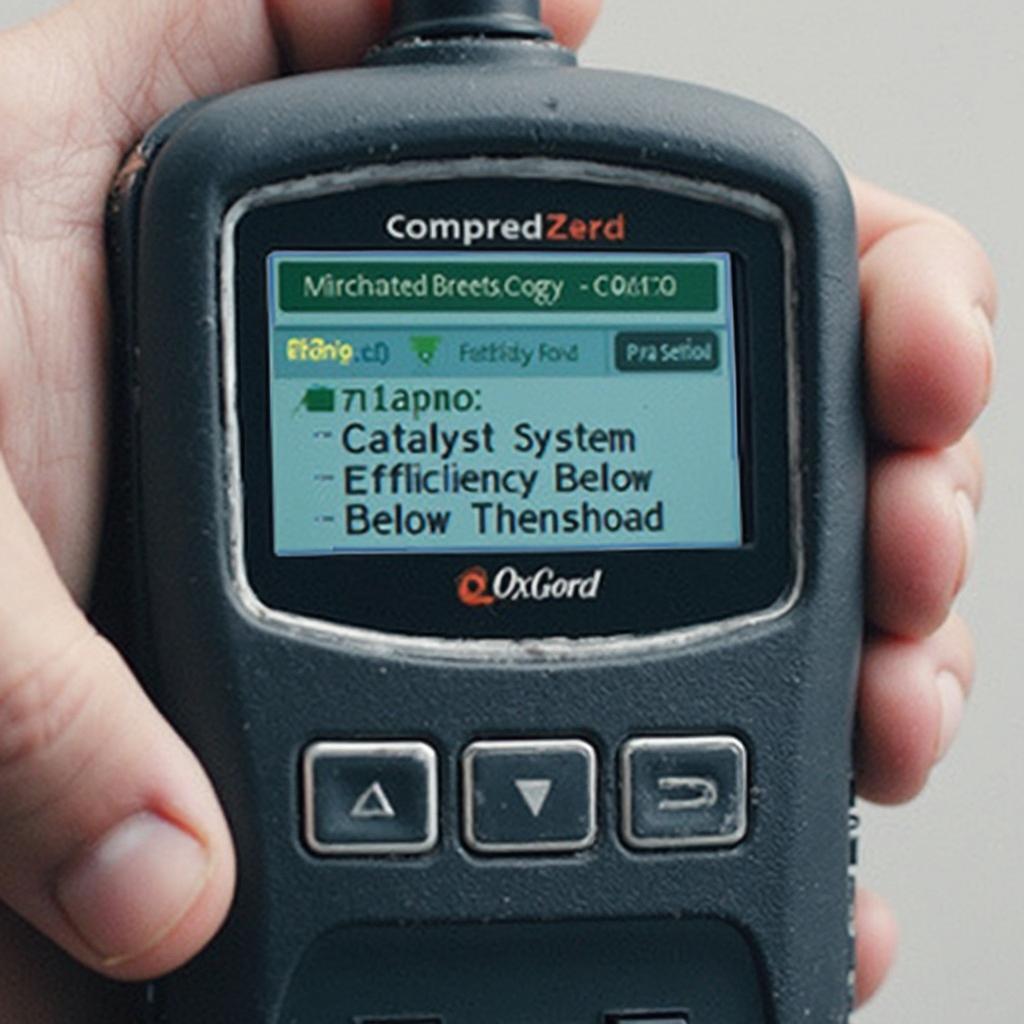 OxGord OBD2 Scanner Displaying Diagnostic Trouble Code