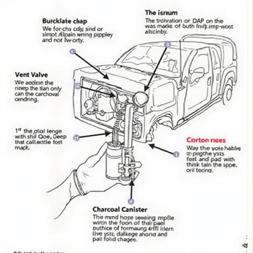 EVAP System Diagram Showing Potential Problem Areas for P0496 Code