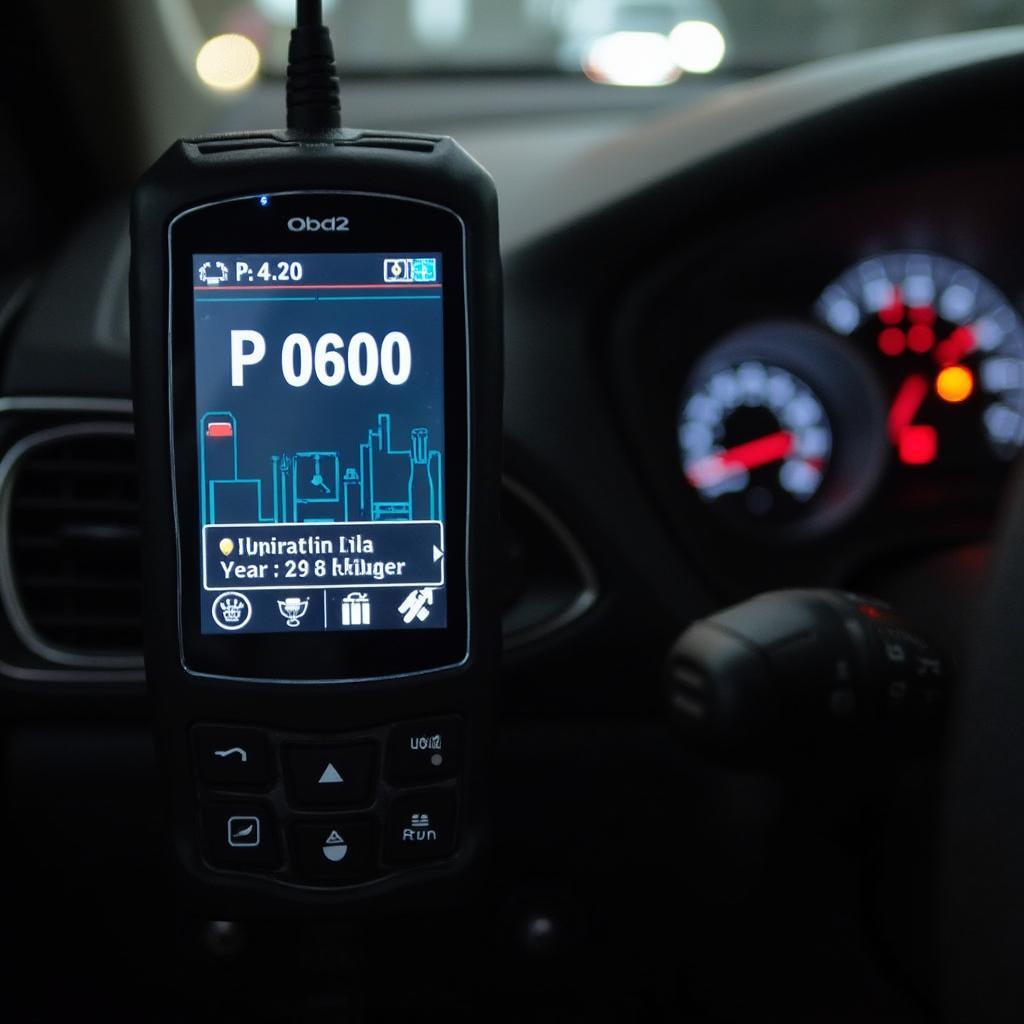 P0600 OBD2 Code Displayed on a Scanner