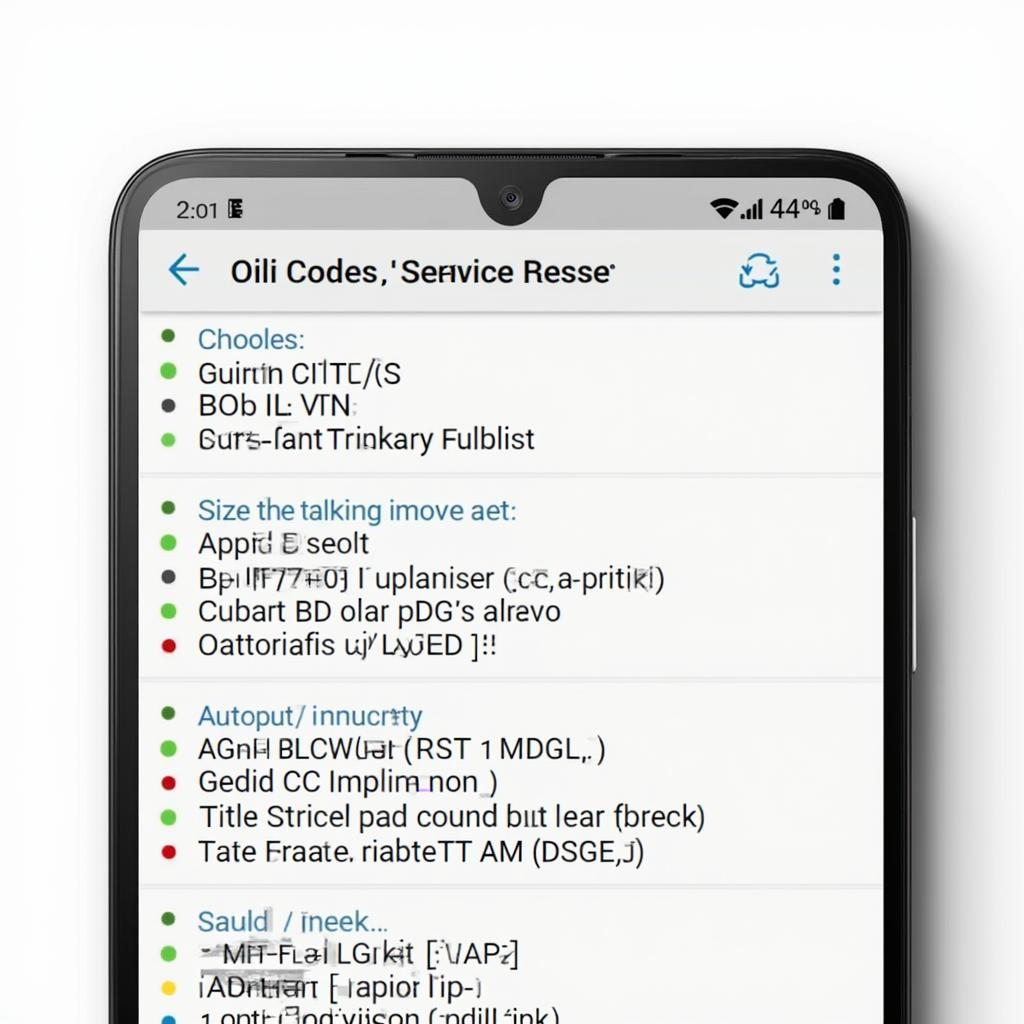 Panlong OBD2 App Displaying Diagnostic Trouble Codes