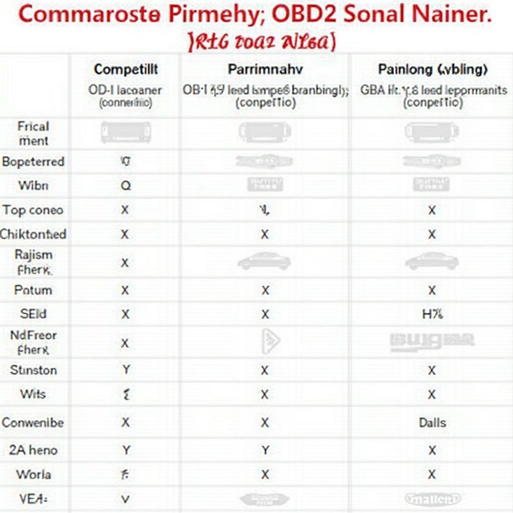 Panlong OBD2 Scanner Features Comparison