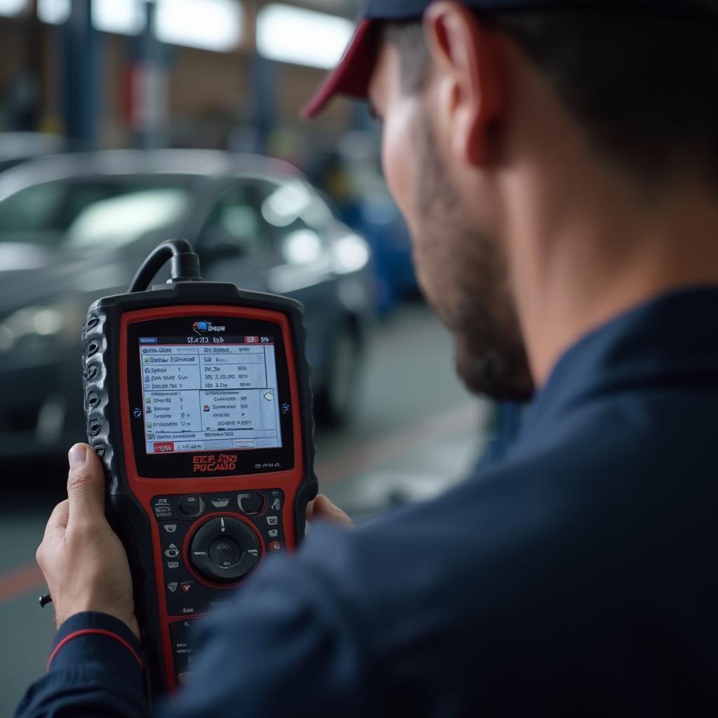 Pep Boys OBD2 Scanner In Use