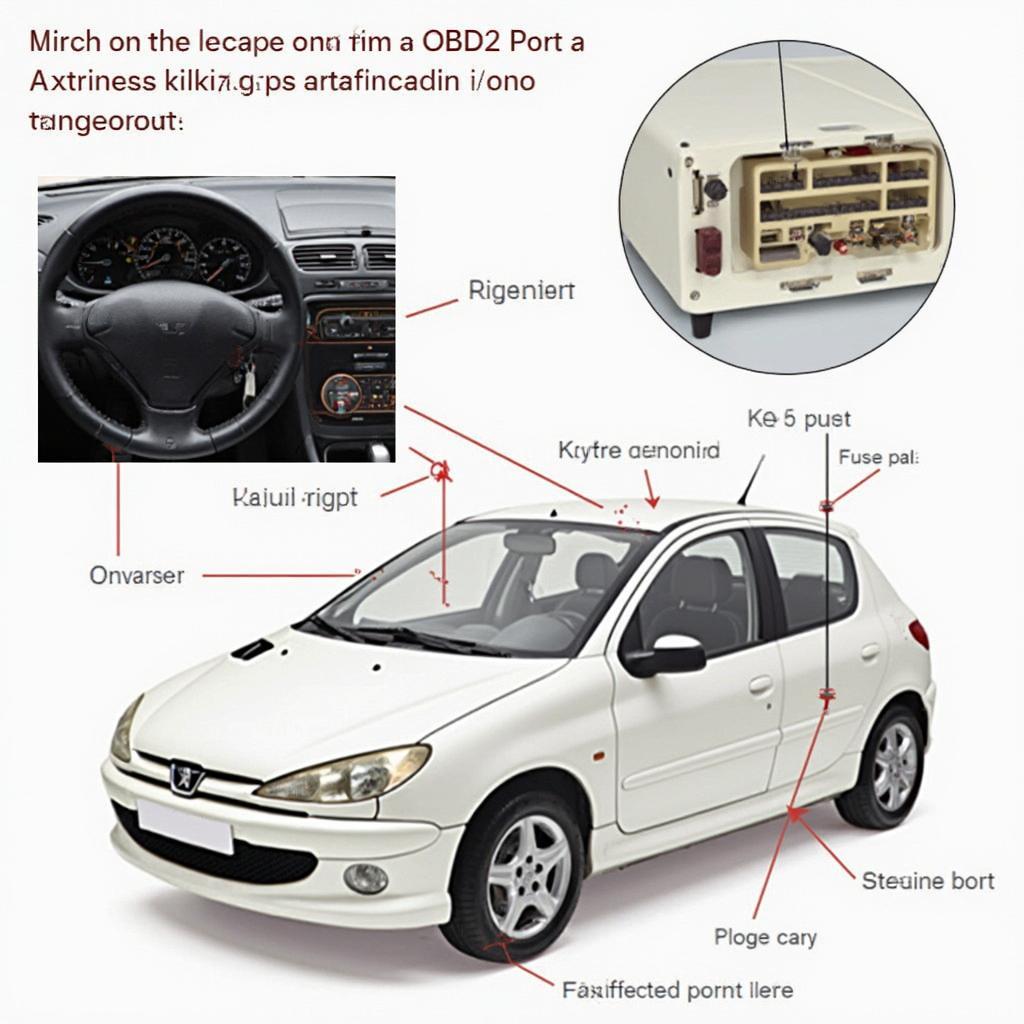 Peugeot 206 OBD2 Port Location