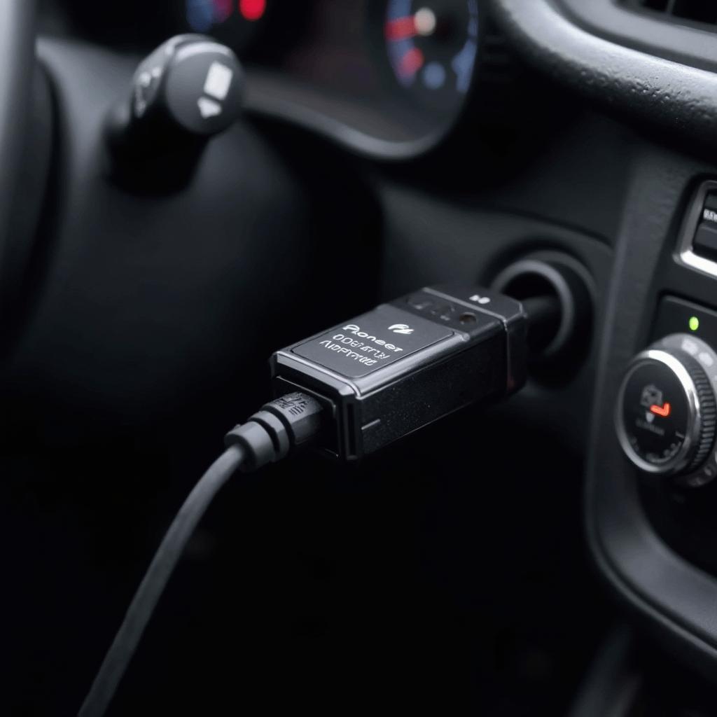 Pioneer OBD2 Adapter Connected to Car