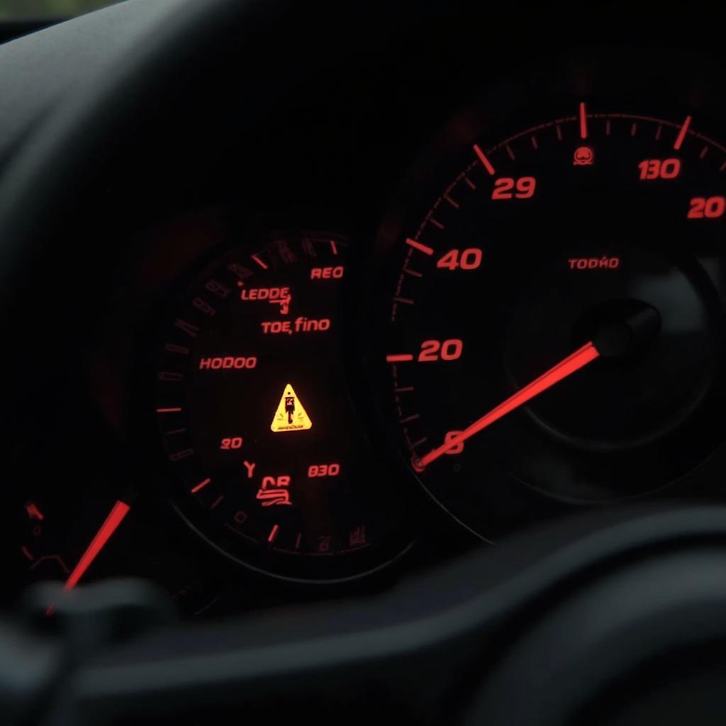 Porsche Dashboard Displaying a Warning Light