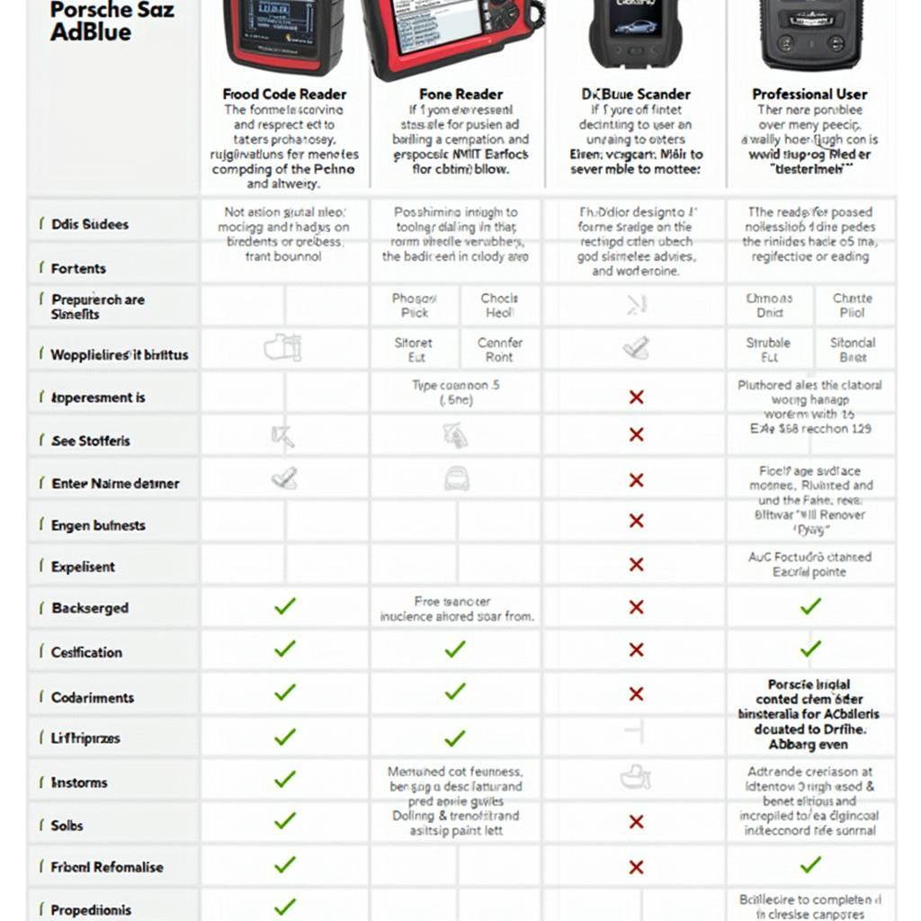 Porsche OBD2 Scanner AdBlue Types