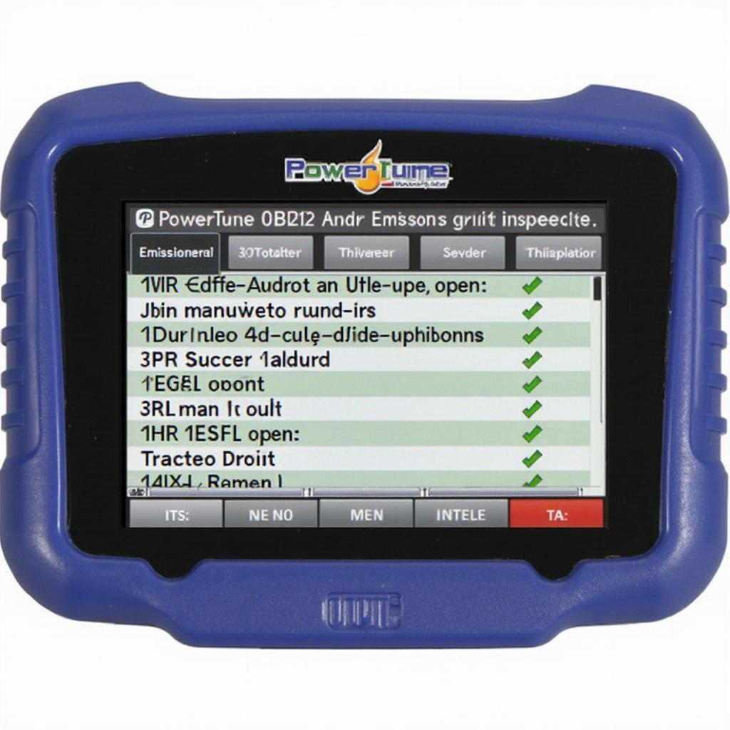 PowerTune OBD2 Scanner Performing Emissions Test