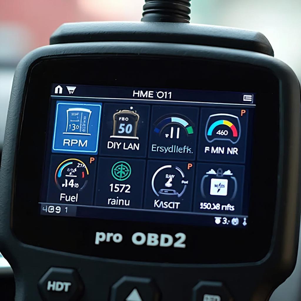 Pro OBD2 Scanner Displaying Vehicle Data