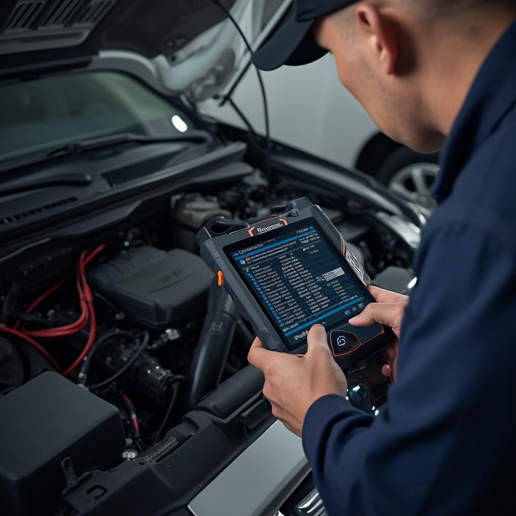 Professional OBD2 Scanner in Use