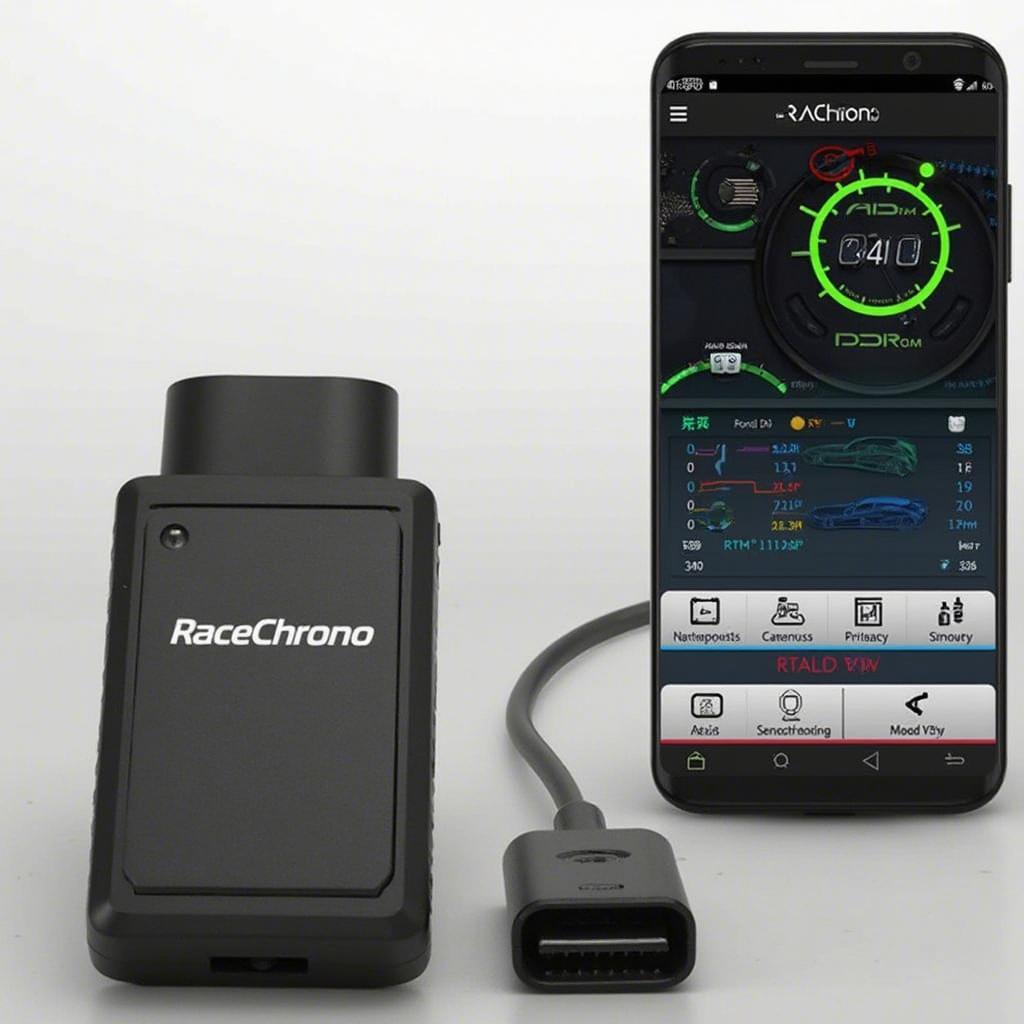 RaceChrono App Interface with OBD2 Data