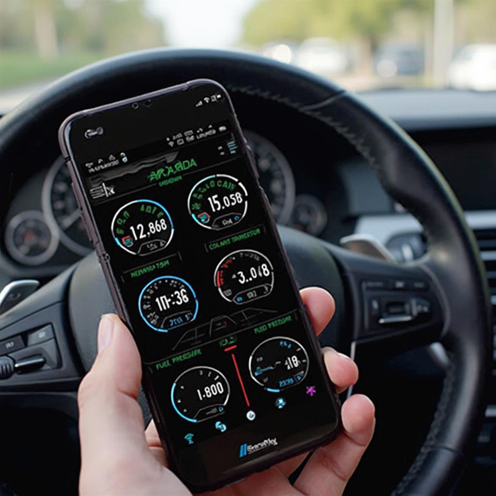 Real-time BMW OBD2 data display on a smartphone