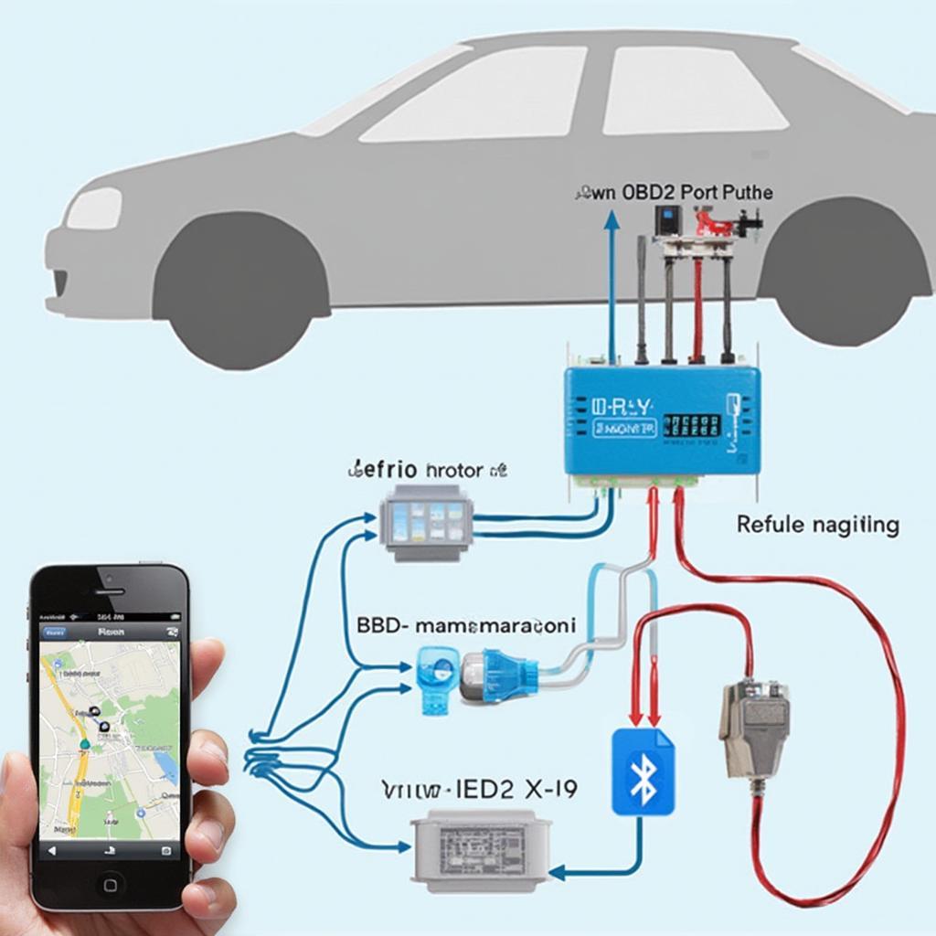 Remote Car Starter App OBD2 Adapter Diagram