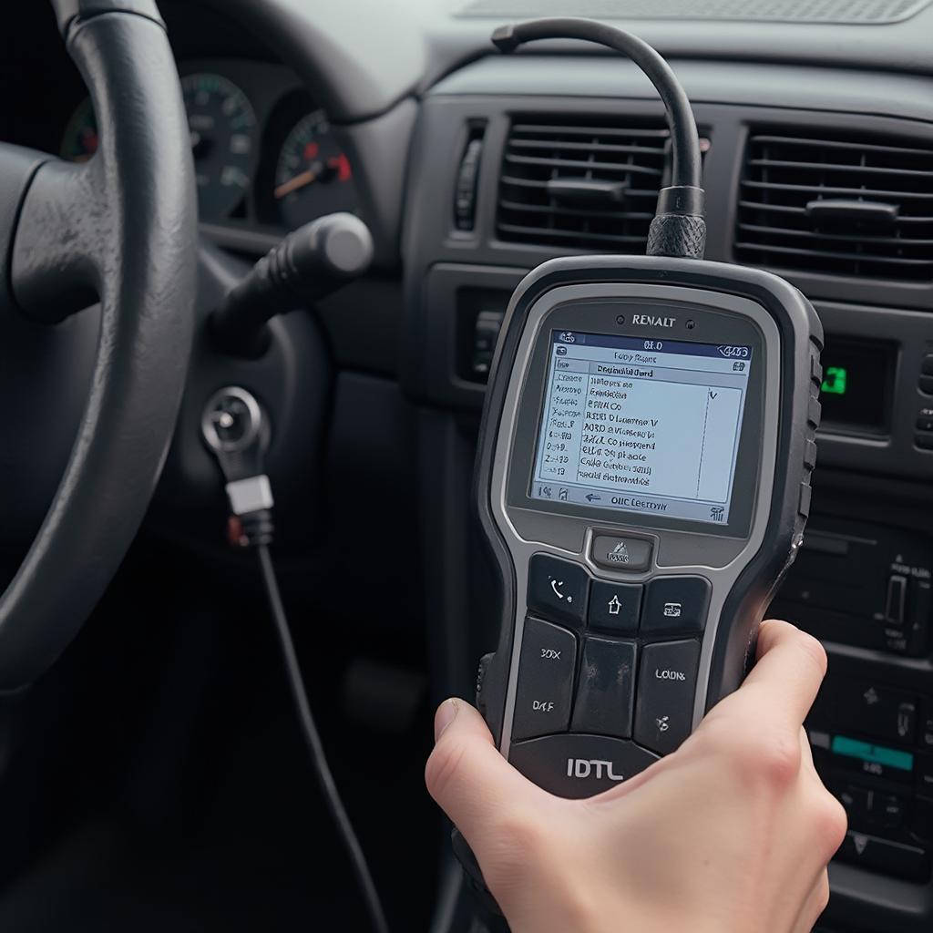 Renault Laguna 1999 OBD2 Scanner in Use