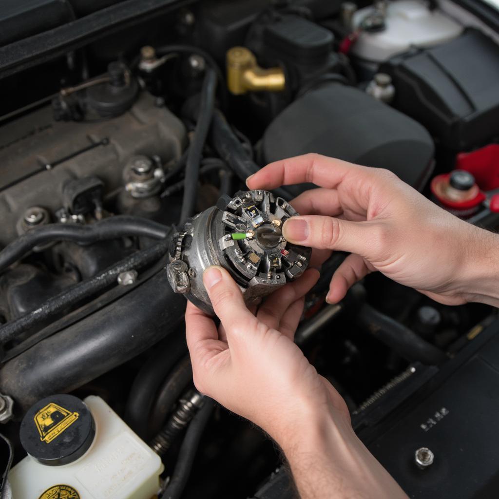 Mechanic Replacing an EVAP Vent Solenoid