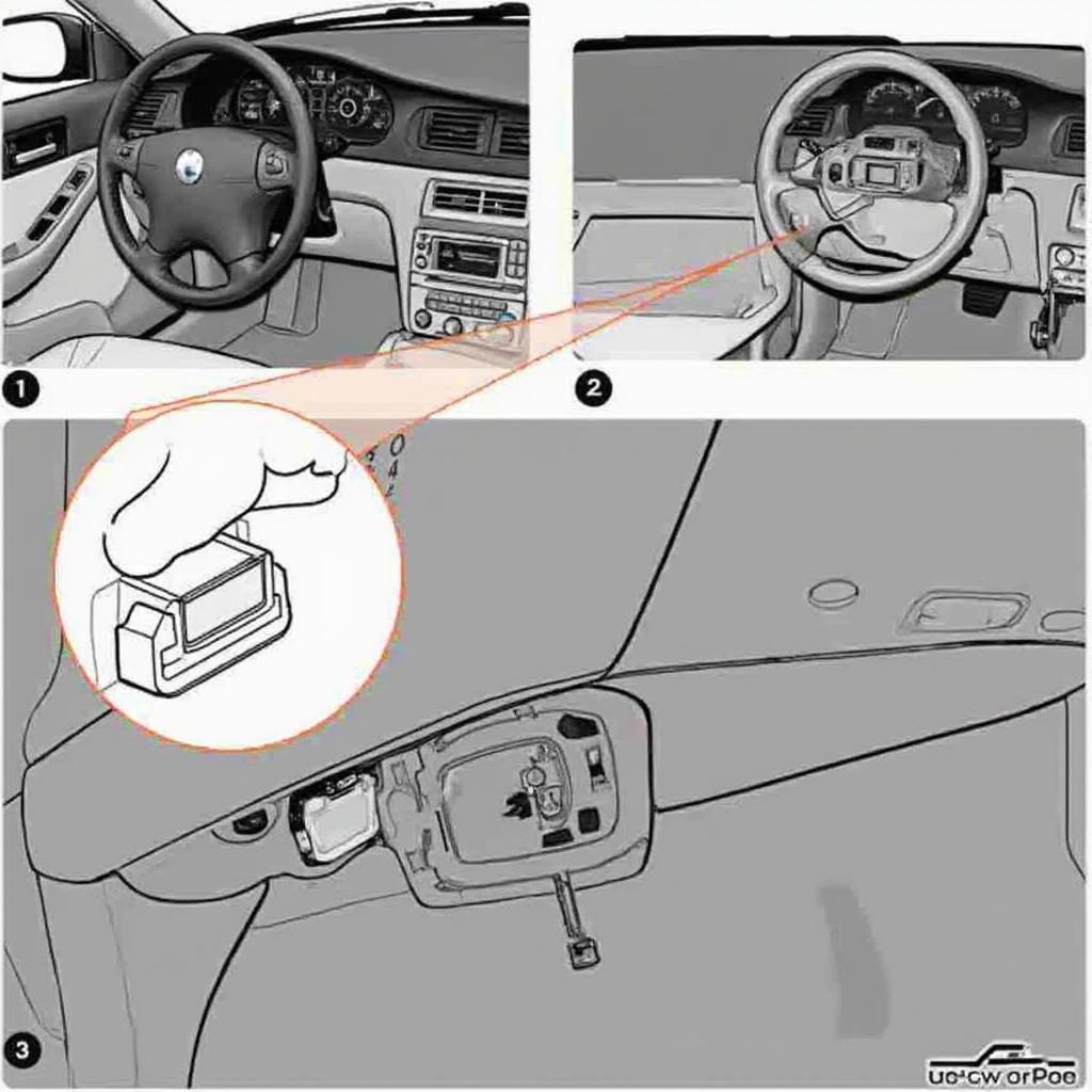 Saab 9-3 2002 OBD2 Port Location