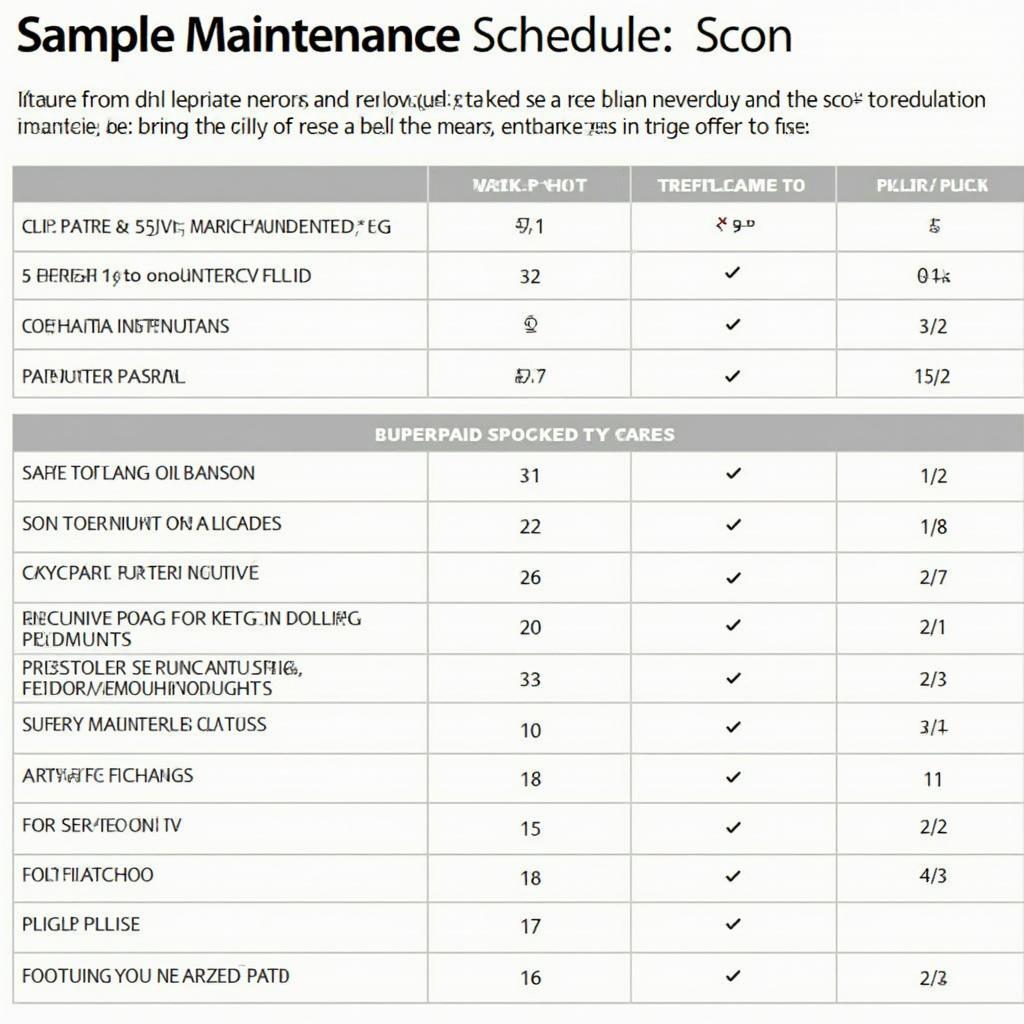 Scion Maintenance Schedule Example