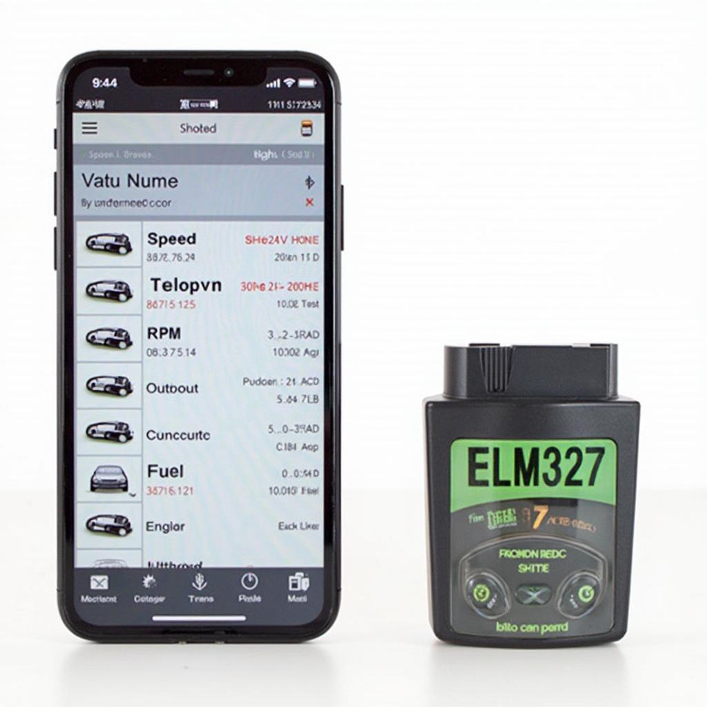 Smartphone Displaying OBD2 Data