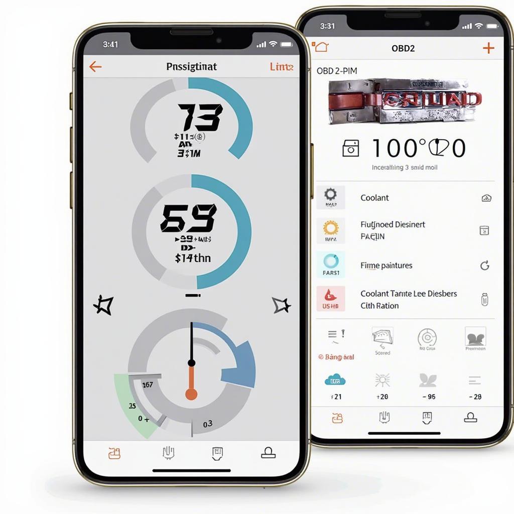 Smartphone Displaying OBD2 Data