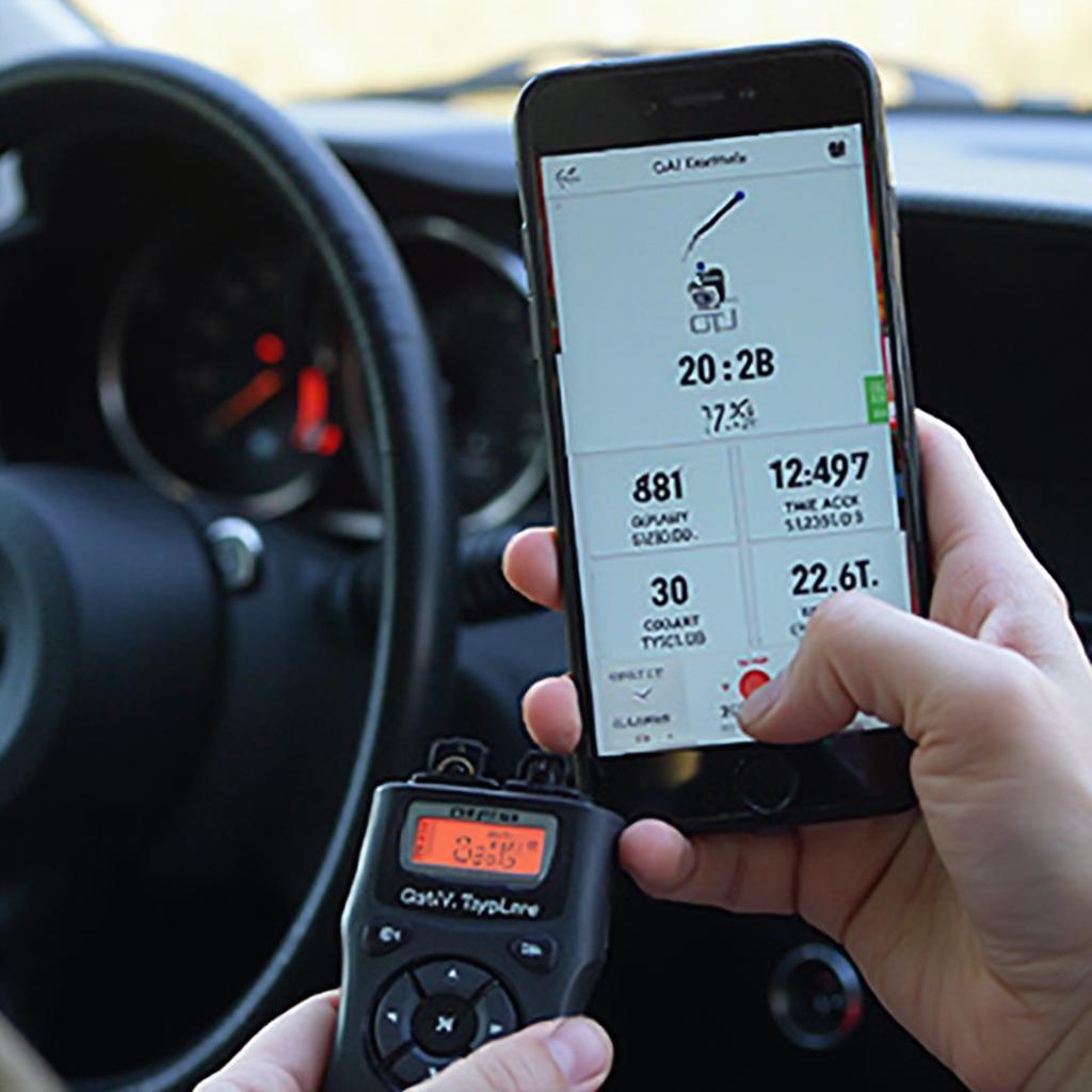 Smartphone Displaying OBD2 Scan Tool Data