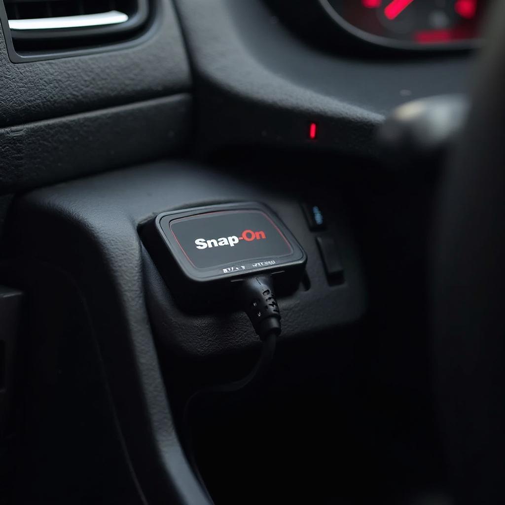 Snap-on OBD2 Interface Connected to a Vehicle