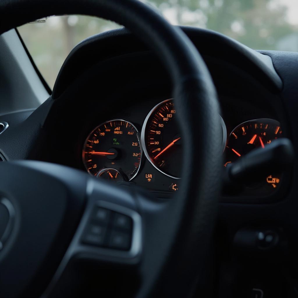 Sprinter Dashboard with Check Engine Light Illuminated