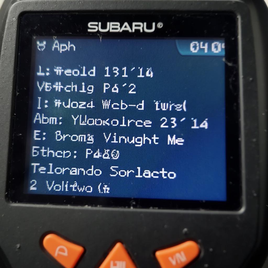 OBD2 Code Reader Displaying Subaru 2012 Forester Codes