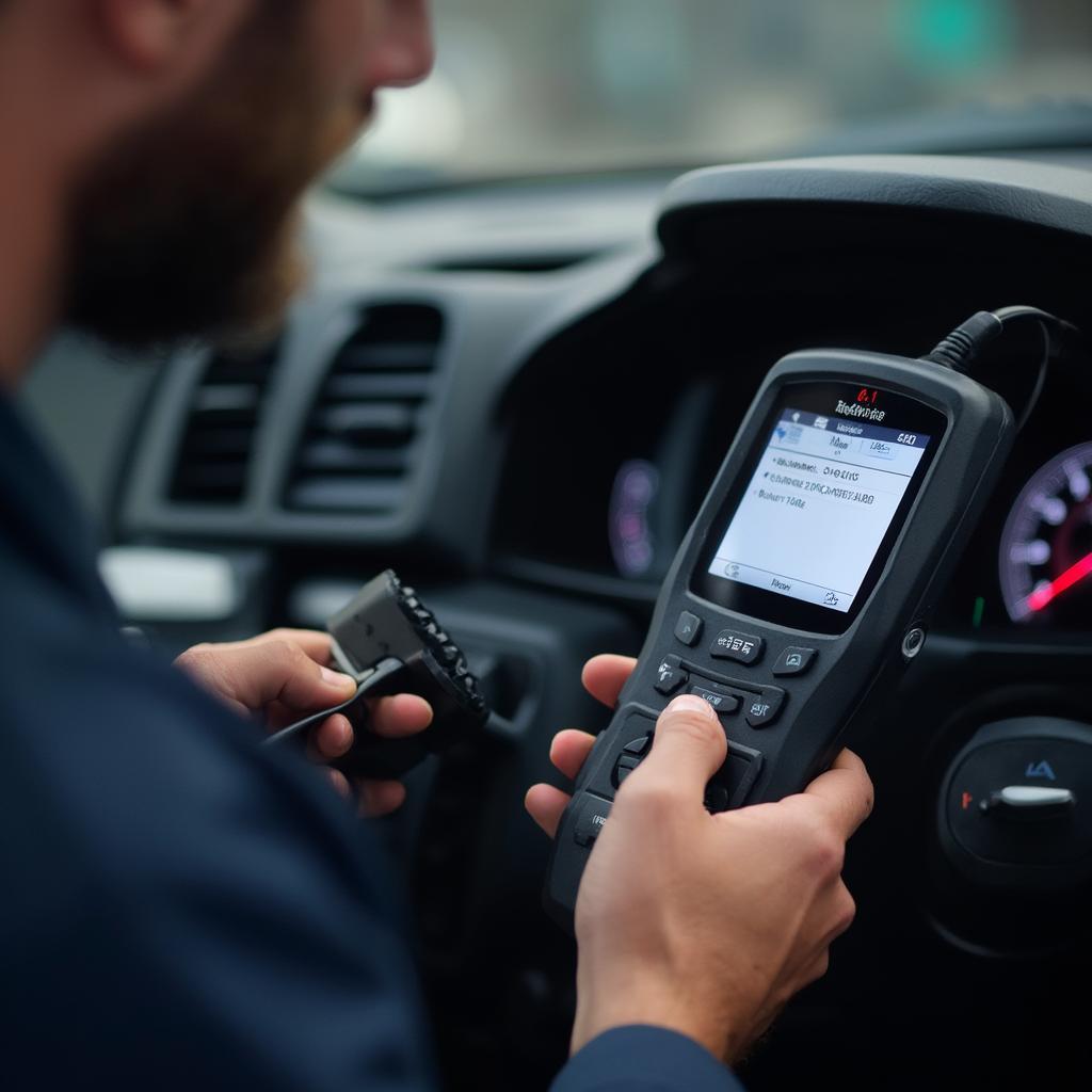 Subaru Legacy OBD2 Scanner in Use