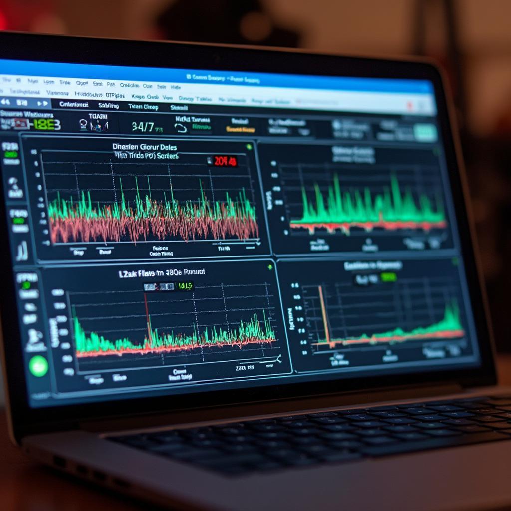 Subaru STI OBD2 Data Logging Software on a Laptop