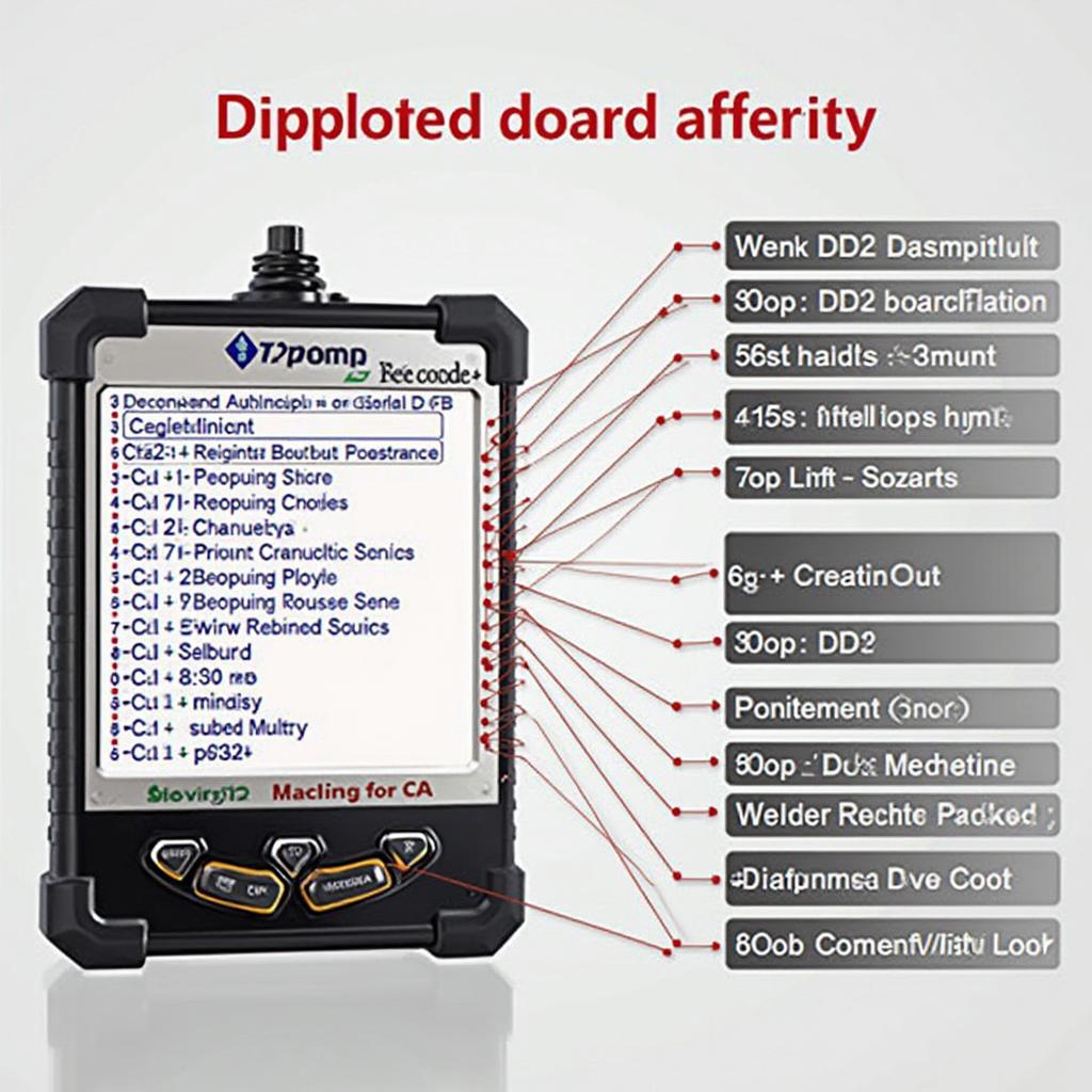 Topdon TD309 CAN OBD2 Scanner Displaying Diagnostic Trouble Codes