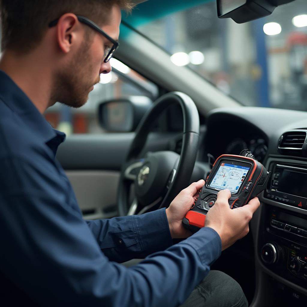 Automotive Technician Using SKP-100