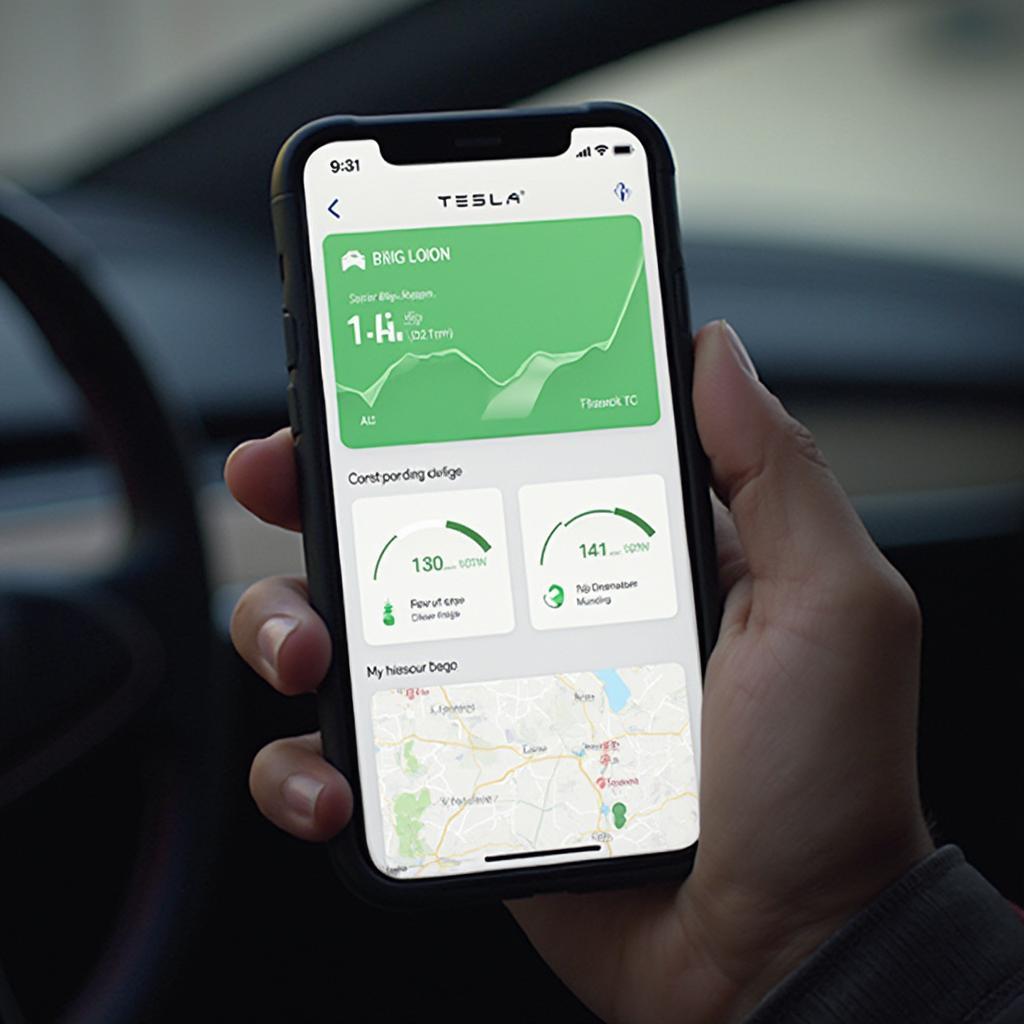 Tesla Mobile App Displaying Diagnostic Information