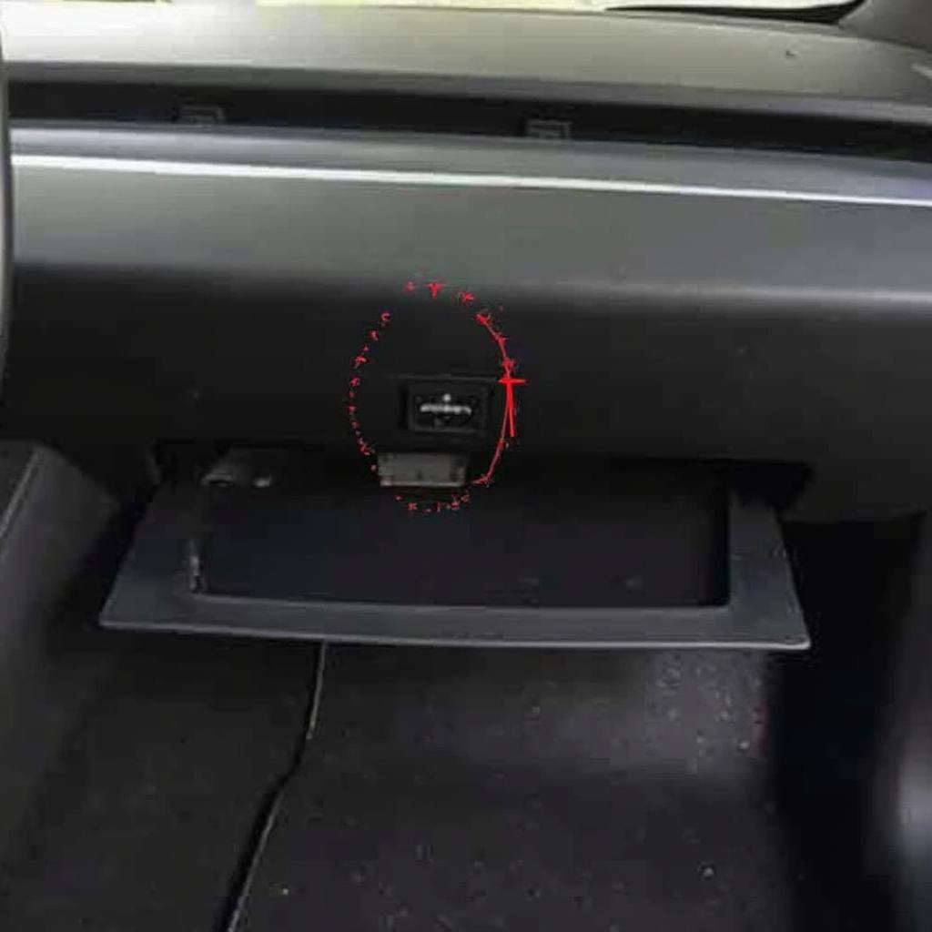 Tesla Model 3 OBD2 Port Location Under Glove Compartment