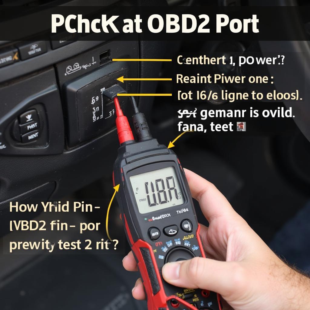 Using a multimeter to test the OBD2 port on a Ford F250