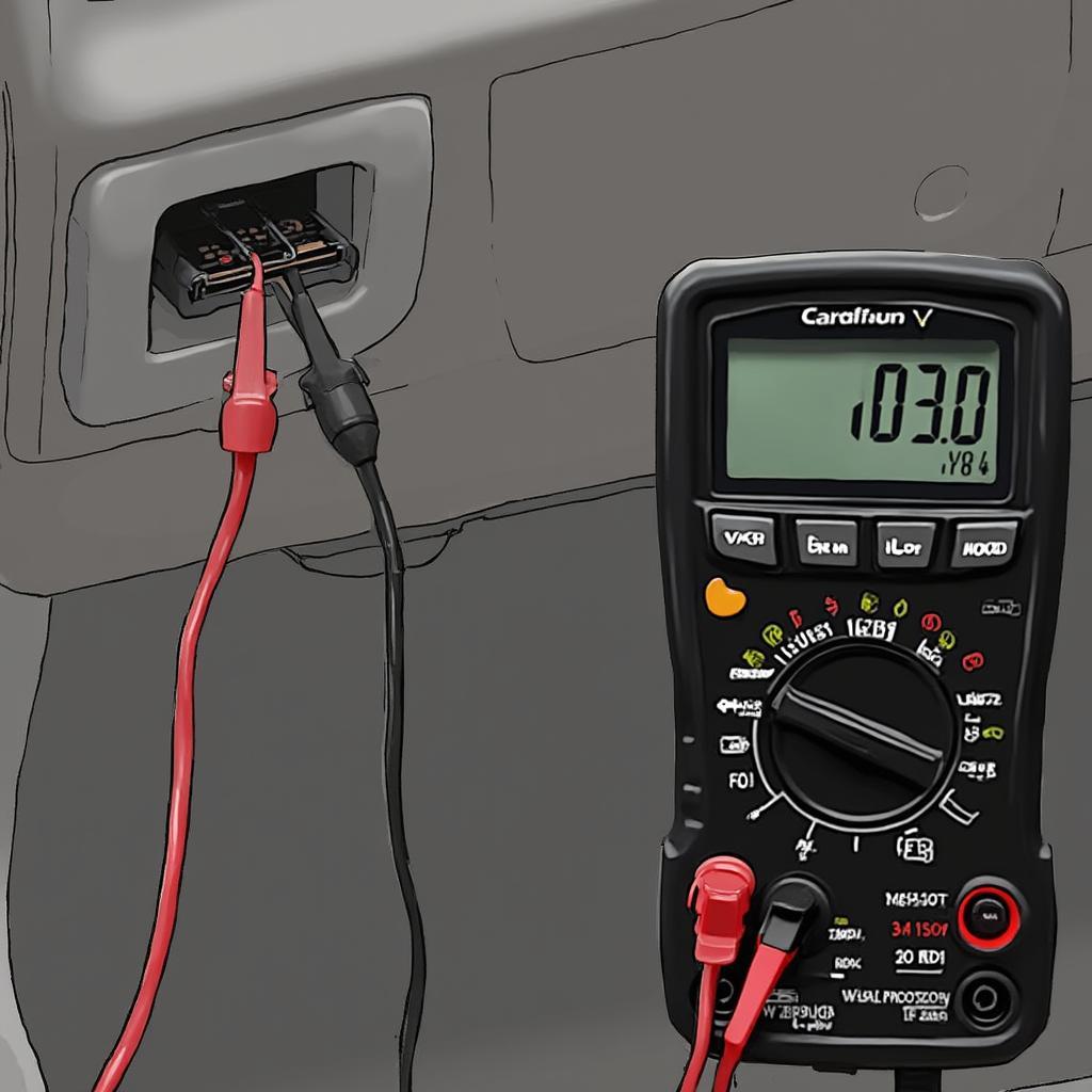 Using a multimeter to test the OBD2 ground connection on a 2012 Ford Fusion