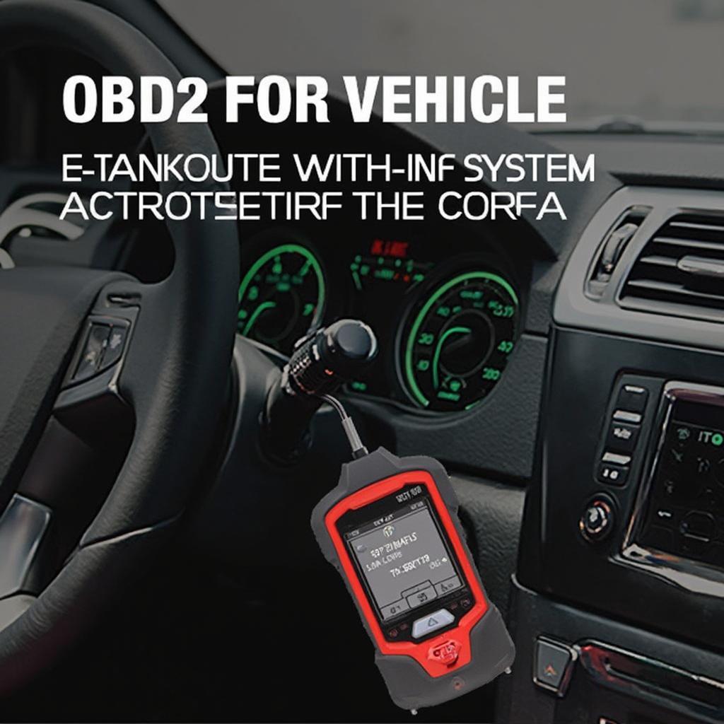 ThinkOBD 100 OBD2 Code Reader plugged into a car's OBD2 port, displaying diagnostic codes on its screen.