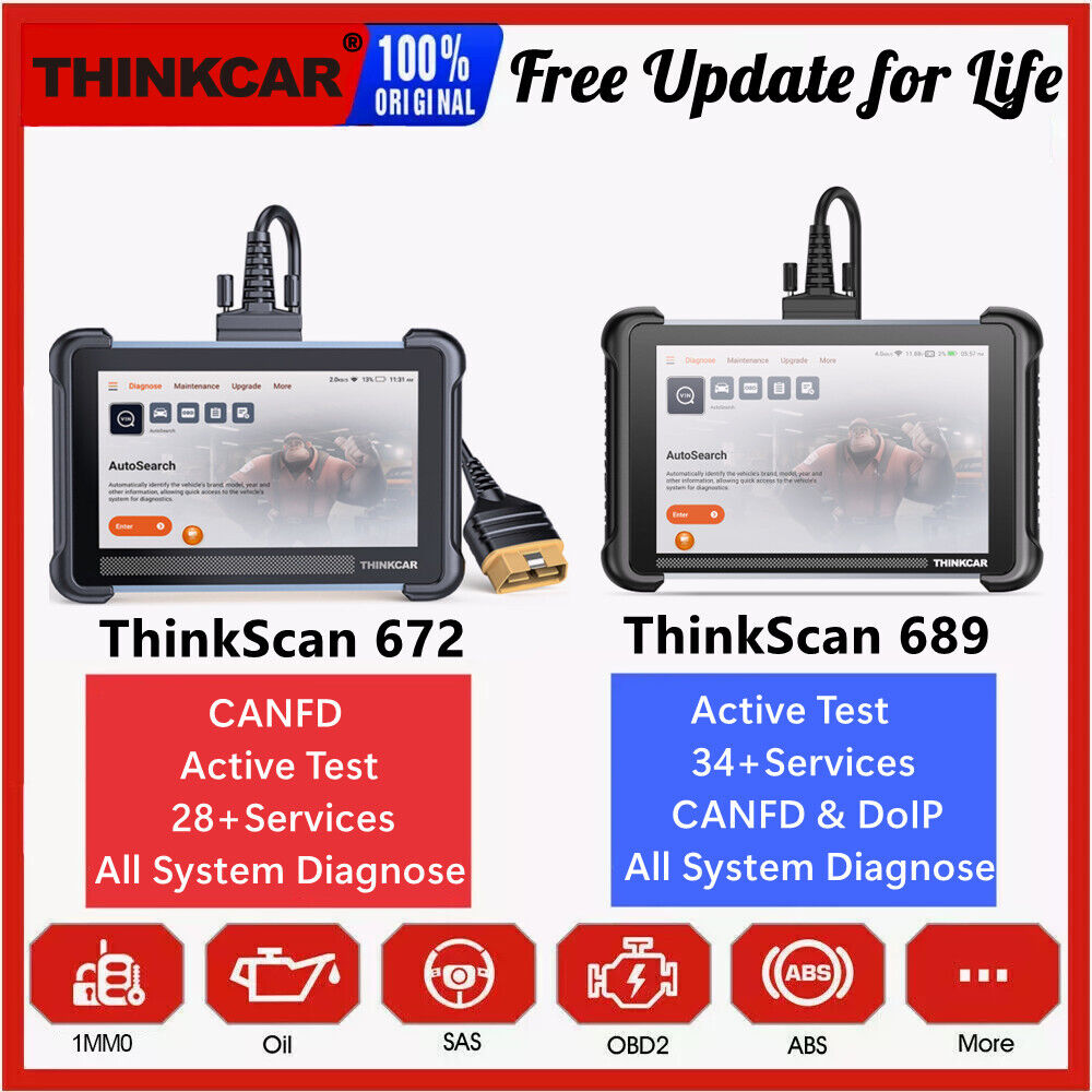 ThinkScan 672 689 Diagnostic Tool Bidirectional OBD2 Scanner CANFD Lifetime Free