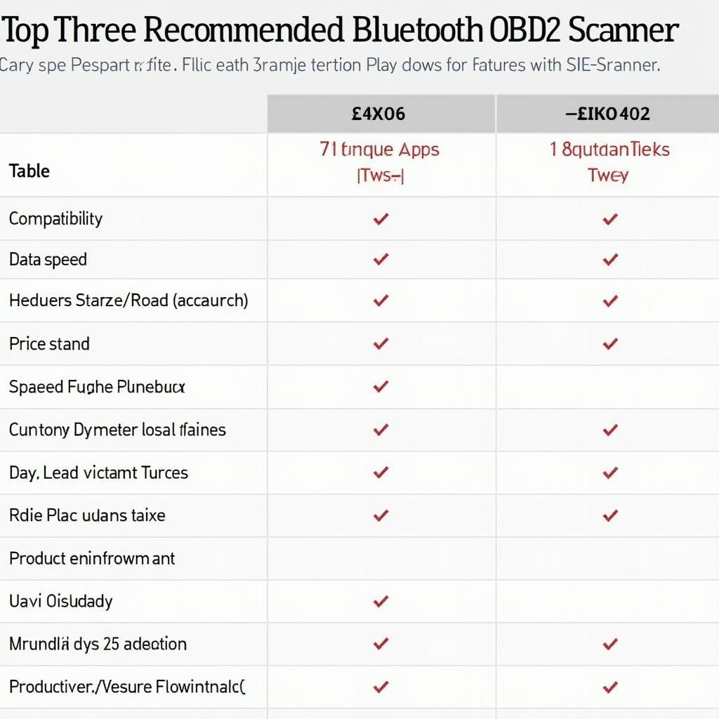 Top Bluetooth OBD2 Scanners Comparison Table