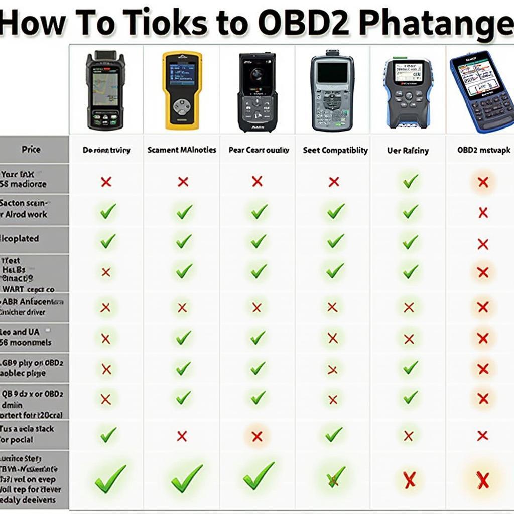 Top 10 OBD2 Scanners Comparison Chart