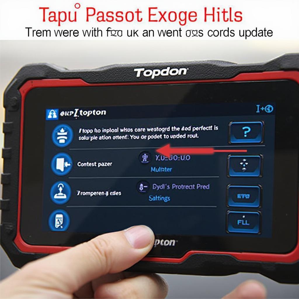 Topdon OBD2 Scanner Software Update Screen