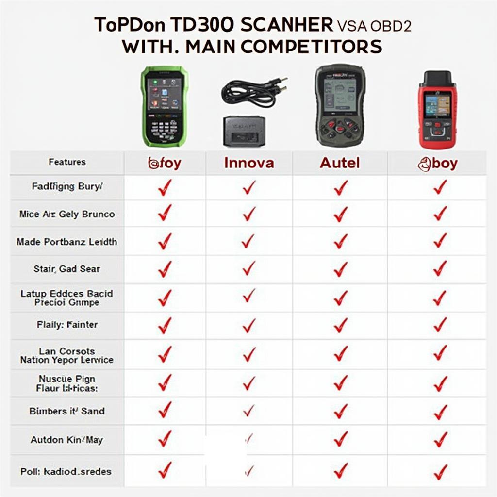 Topdon TD300 OBD2 Scanner Compared to Competitors