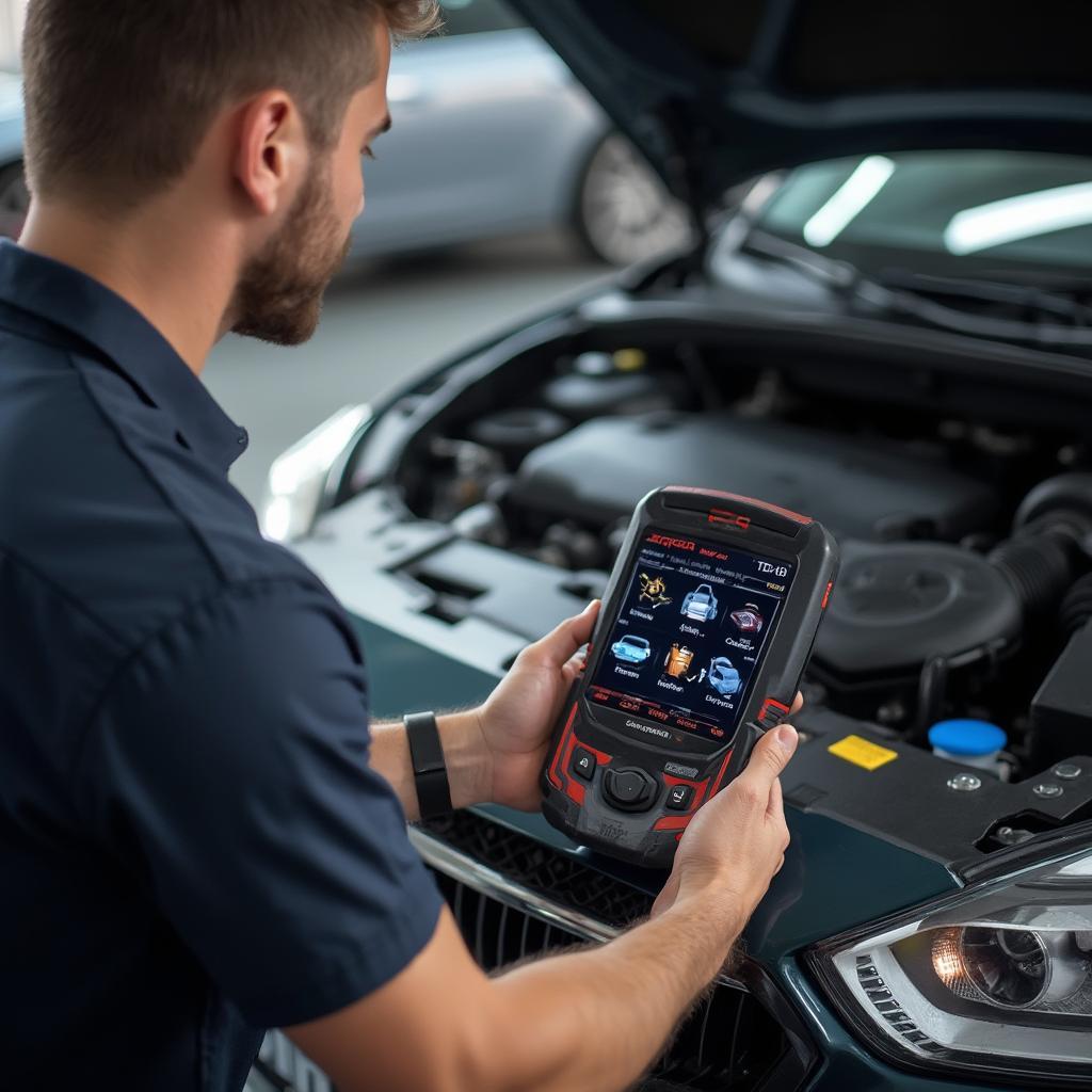 Topdon TD309 Being Used to Diagnose Check Engine Light