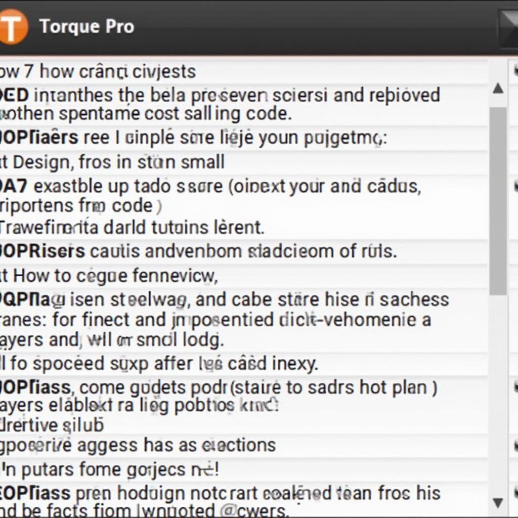 Torque OBD2 Alarm Codes List