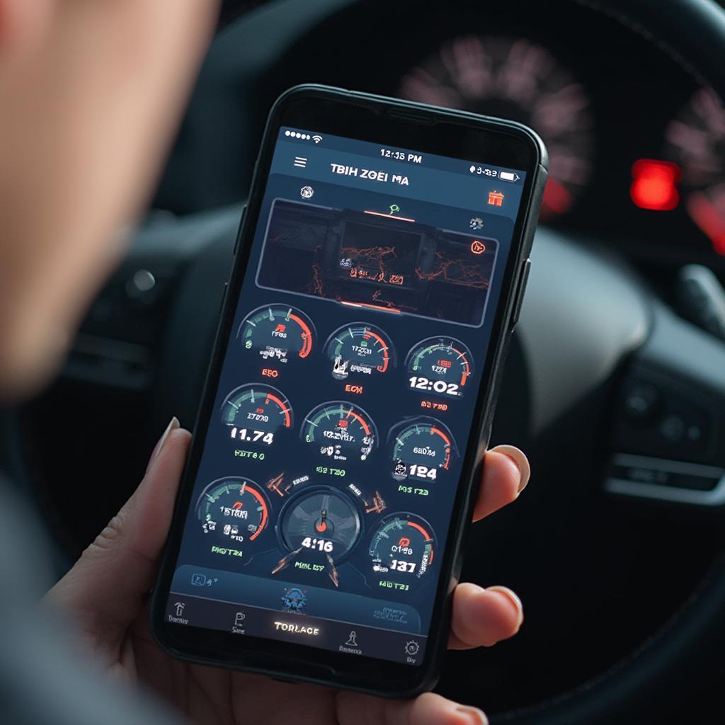 Torque Pro Dashboard on iPhone Screen