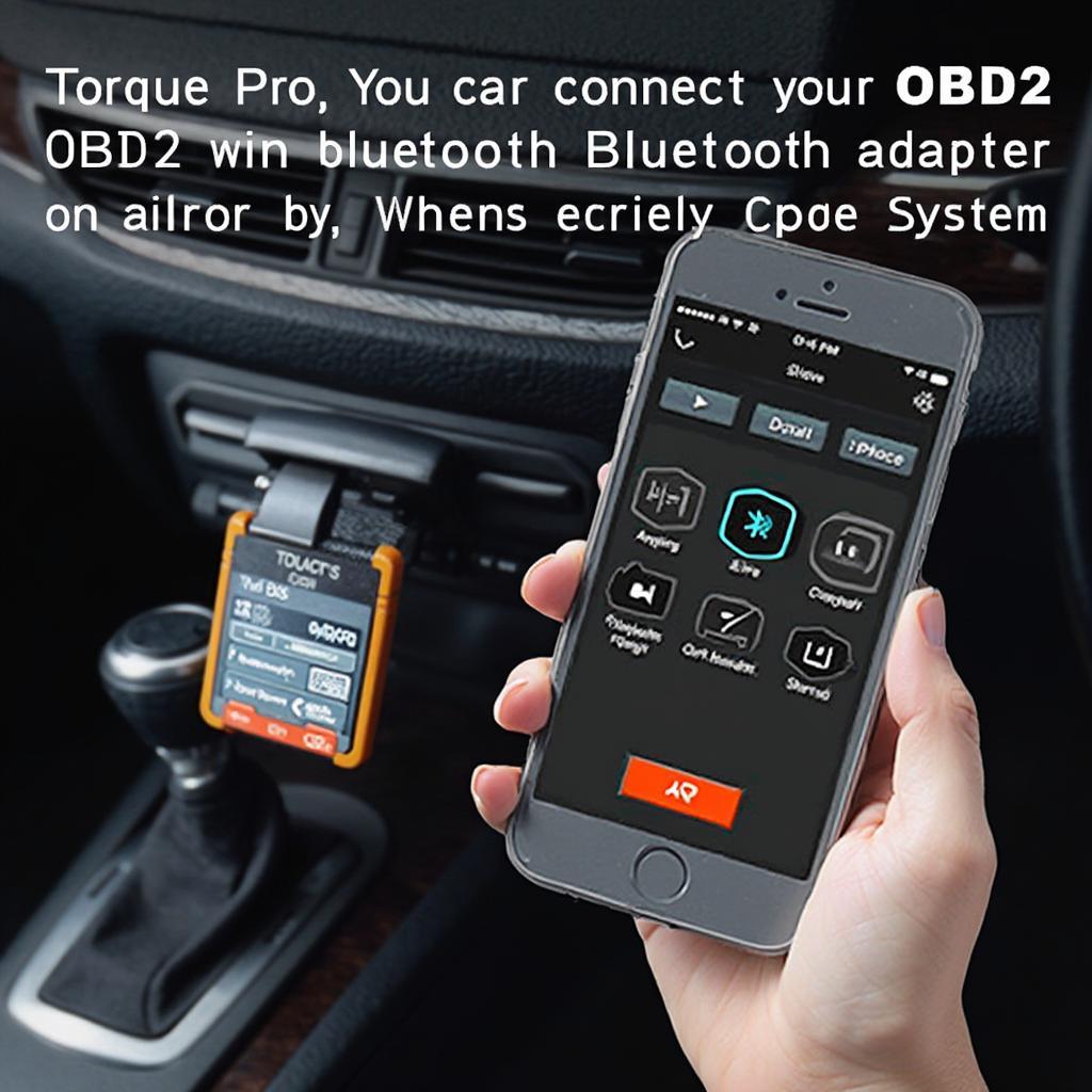 Torque Pro OBD2 App Connected to Car via Bluetooth Adapter