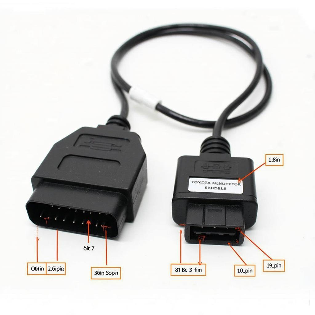 Toyota 22 Pin to OBD2 16 Pin Adapter