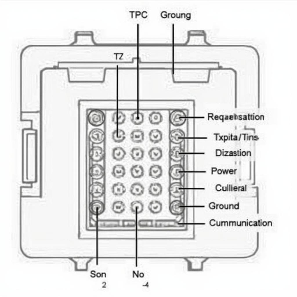 Toyota OBD2 Connector Pinout Diagram with Labels