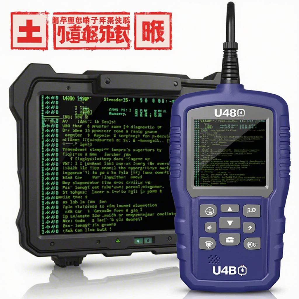 U480 OBD2 scanner screen displaying diagnostic trouble codes