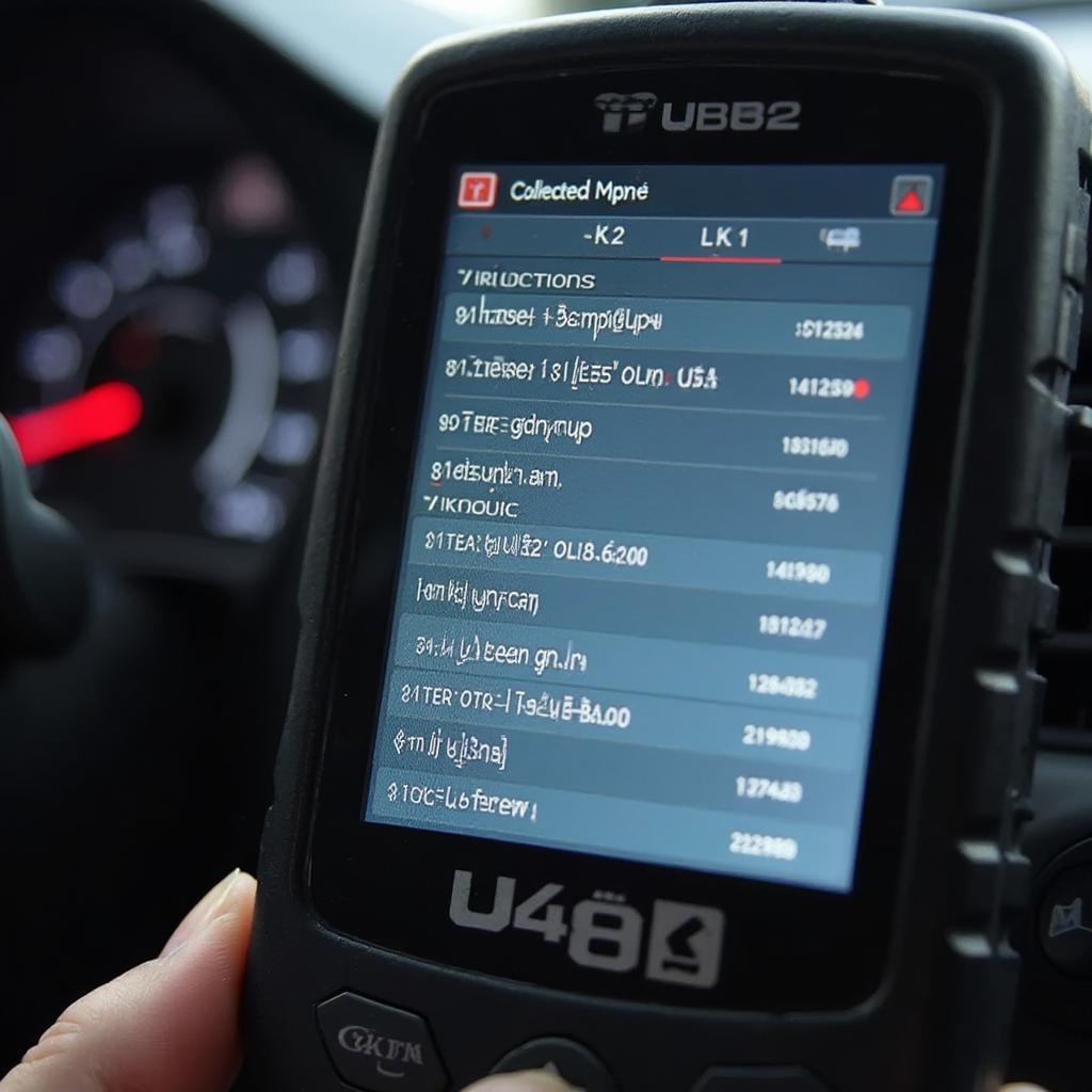 U480 OBD2 Scanner Displaying DTC Codes