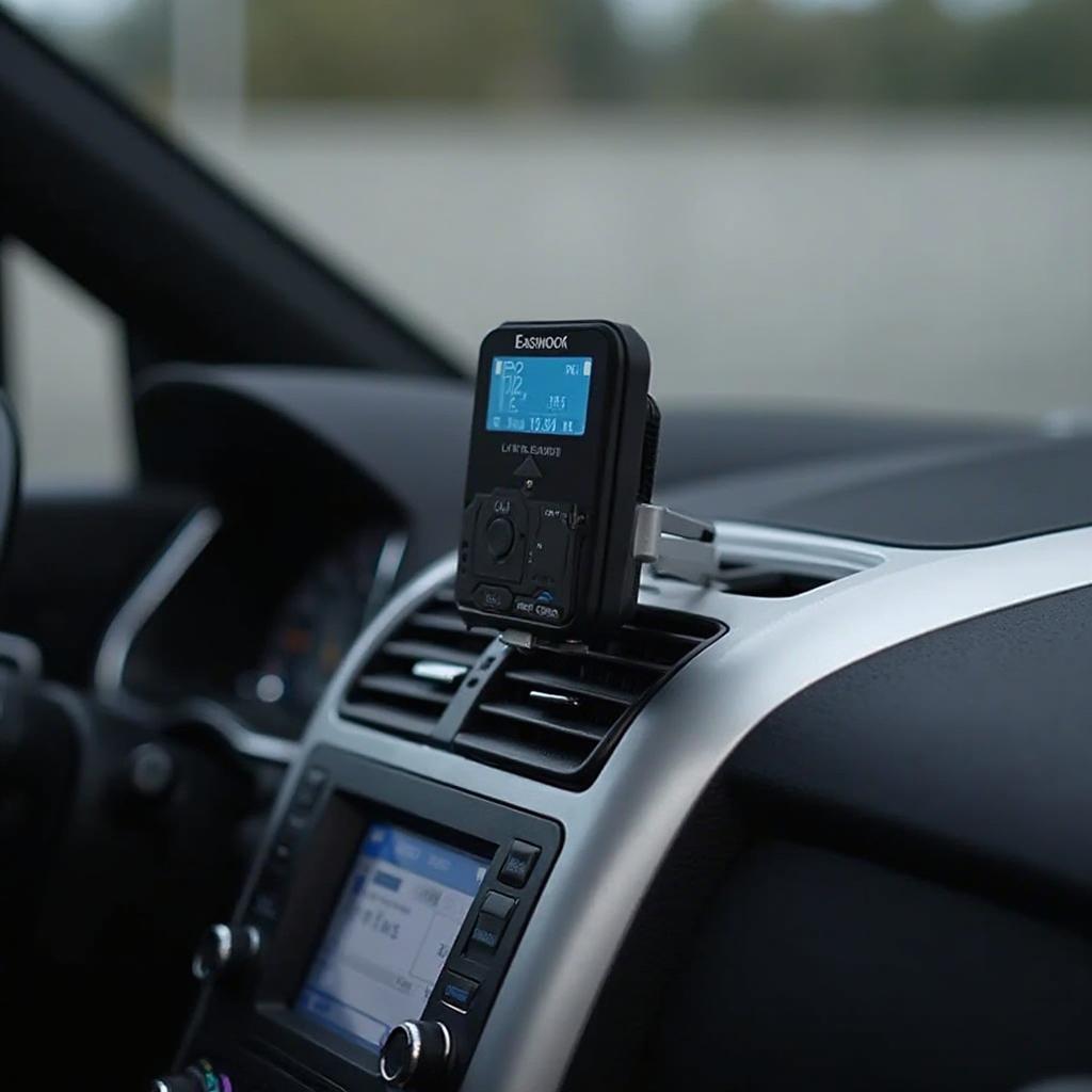 UltraGauge Blue OBD2 Scanner Mounted in a Car