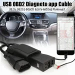 USB OBD2 Cable Connected to Android Phone